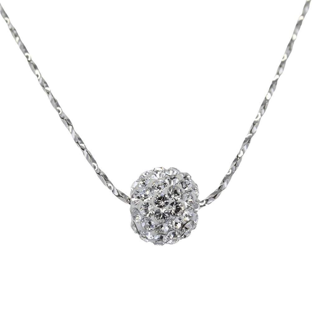 Small Swarovski Crystal Single Ball Choker Silver Roma Designer Jewelry
