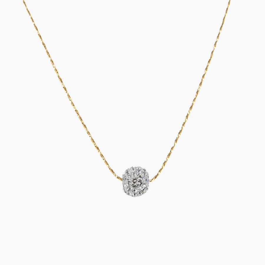 Crystal Collection Necklaces Gold Small Swarovski Crystal Single Ball Necklace (Gold)