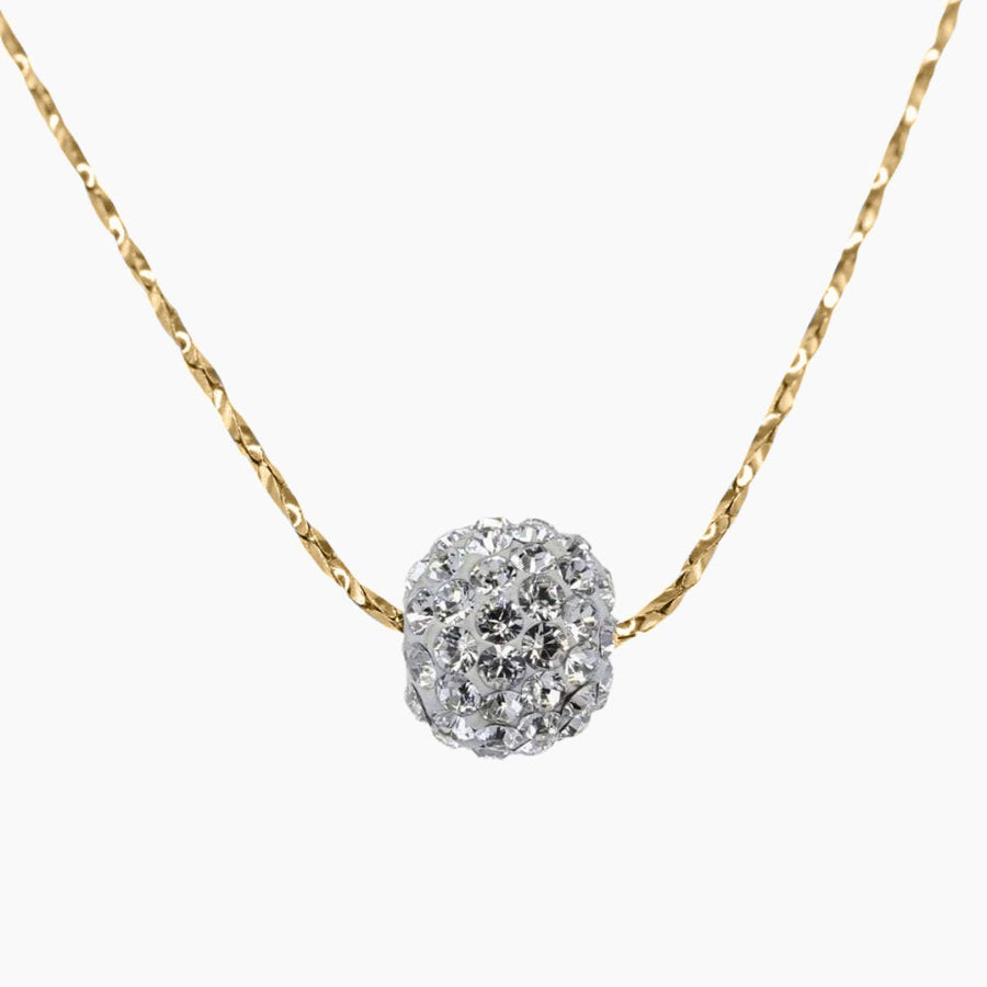 Crystal Collection Necklaces Gold Small Swarovski Crystal Single Ball Necklace (Gold)
