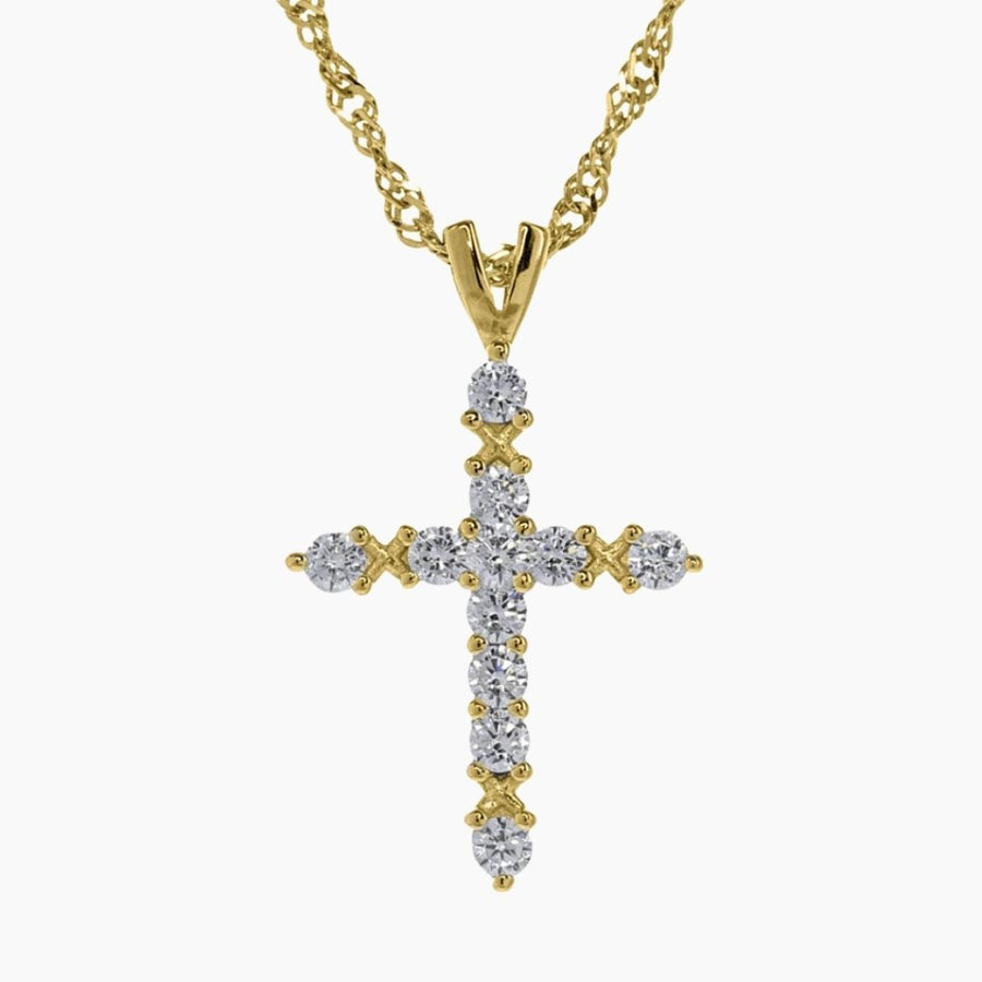 Crystal Collection Pendants Brilliant CZ Cross (Gold)