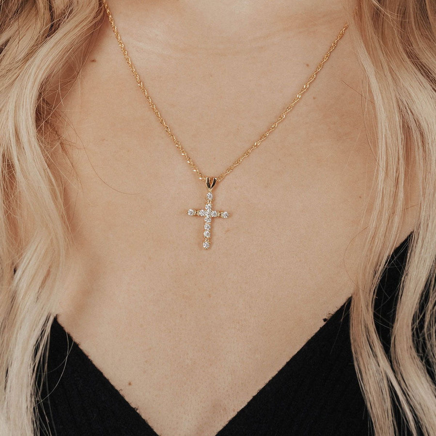 Crystal Collection Pendants Brilliant CZ Cross (Gold)