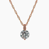Crystal Collection Pendants Clear 2.00 Carat Brilliant CZ Solitaire Pendant in Rose Gold Overlay