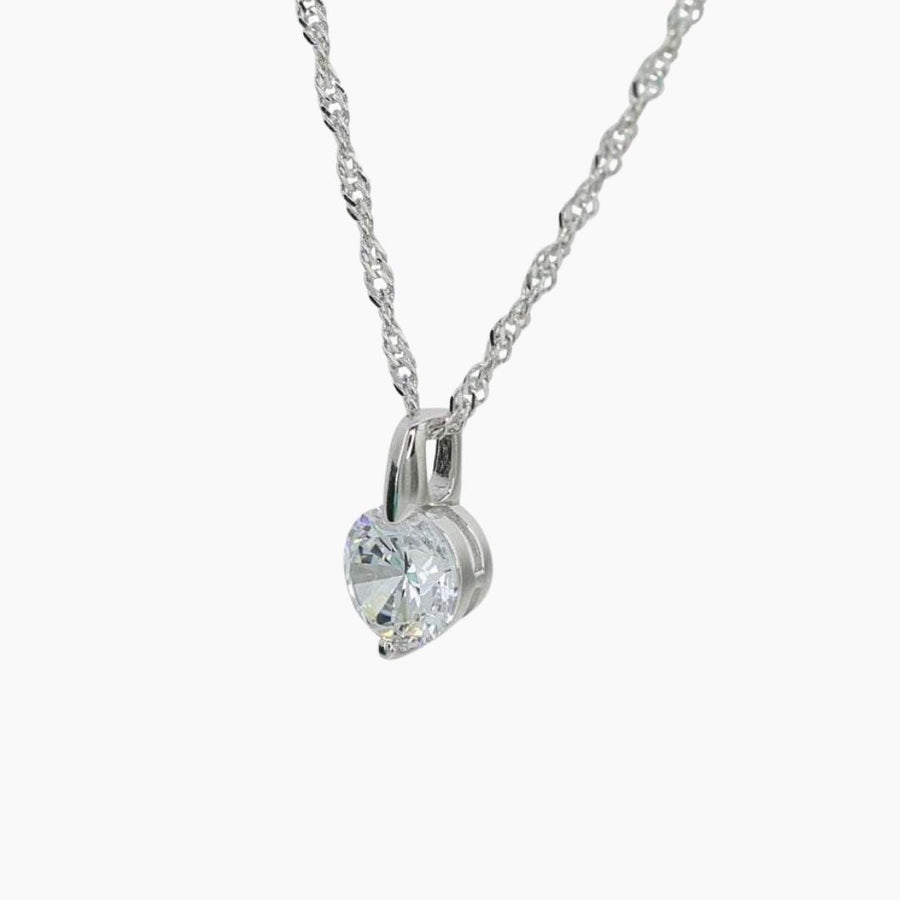 Crystal Collection Pendants Clear 2.00 Carat Brilliant CZ Solitaire Pendant in Sterling Silver