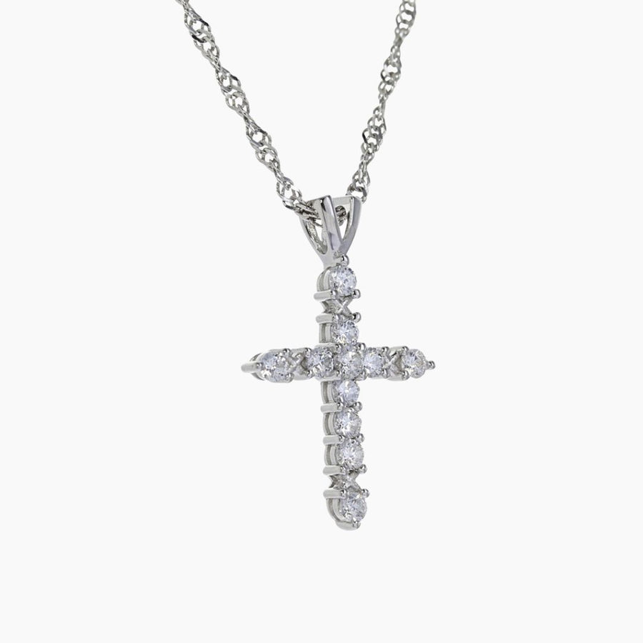 Crystal Collection Pendants Color / Clear CZ Cross Pendant in Sterling Silver