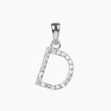 Crystal Collection Pendants D Sterling Silver CZ Small Initial Pendant