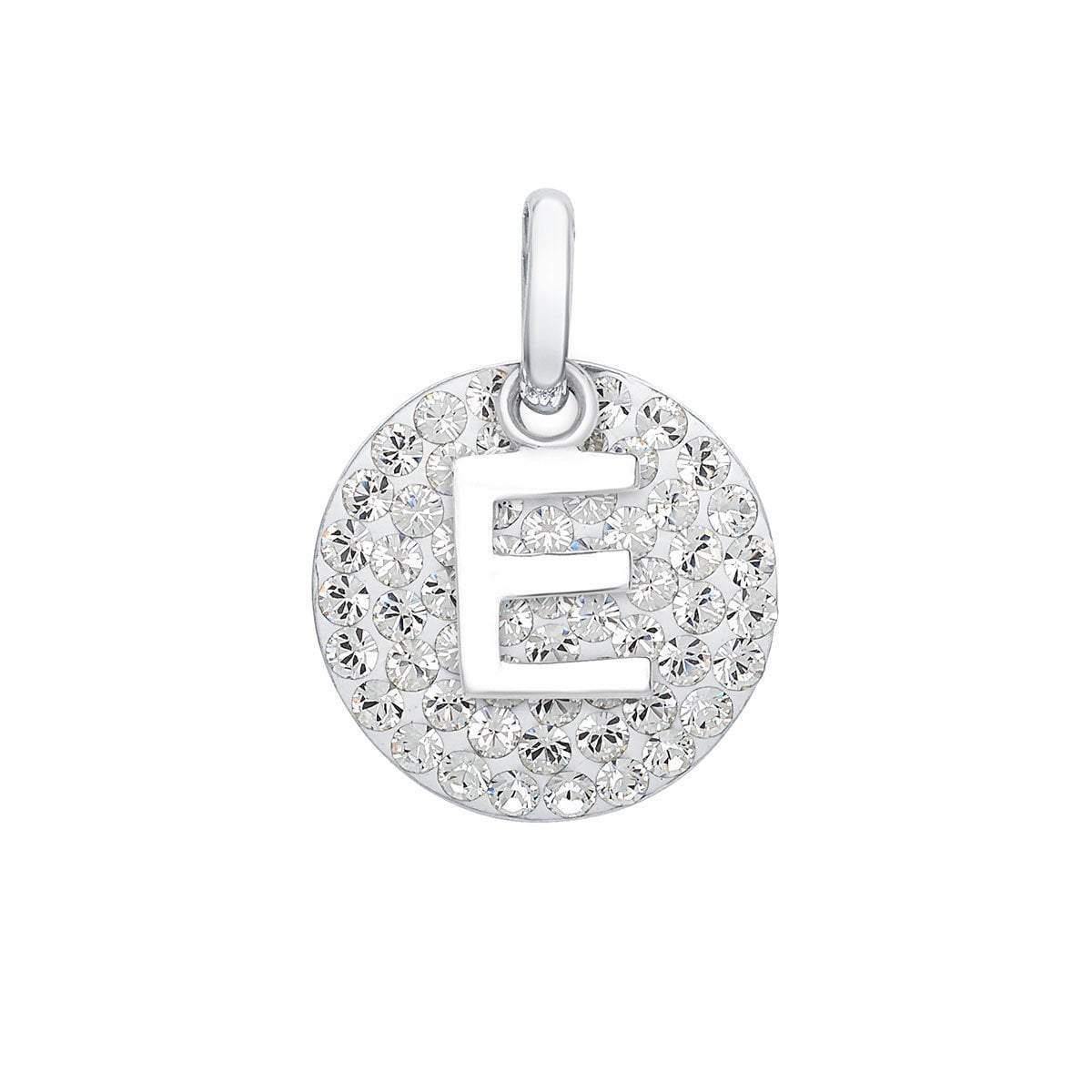 Swarovski Crystals Disc with Initial Pendant | Roma Designer