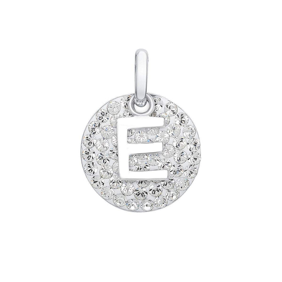 Crystal Collection Pendants E Swarovski Crystals Disc with Initial Pendant