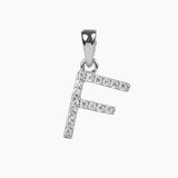 Crystal Collection Pendants F Sterling Silver CZ Small Initial Pendant