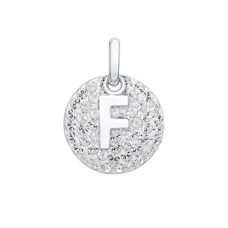 Crystal Collection Pendants F Swarovski Crystals Disc with Initial Pendant
