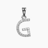 Crystal Collection Pendants G Sterling Silver CZ Small Initial Pendant