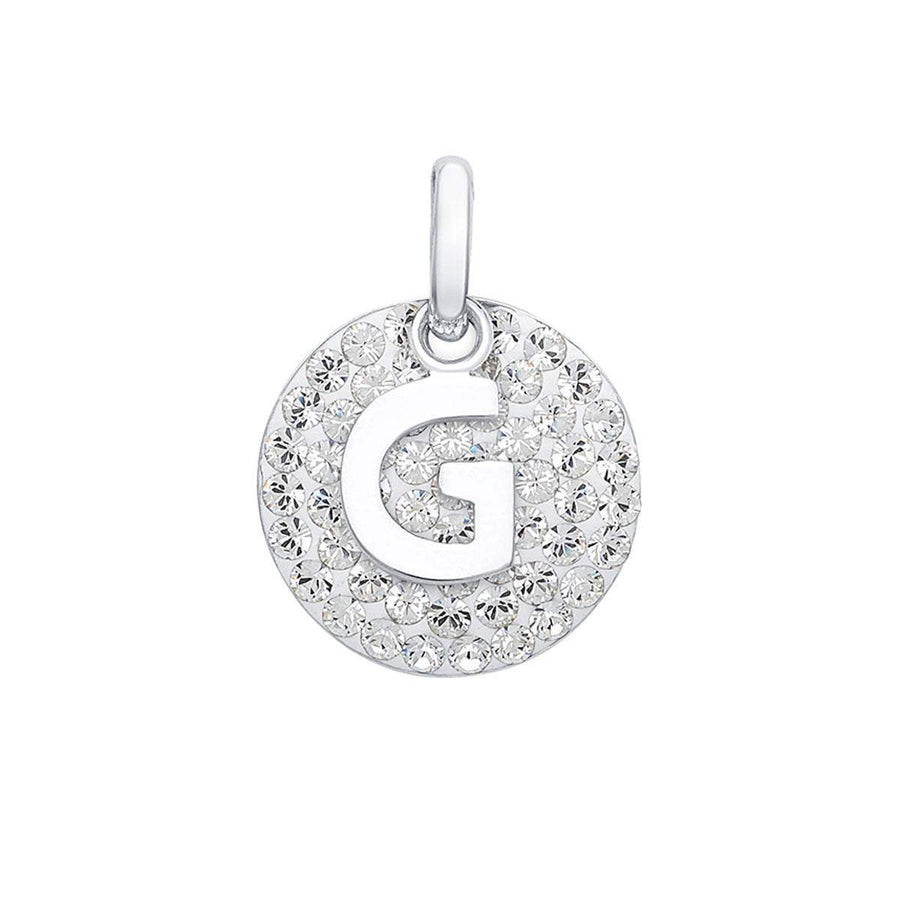 Crystal Collection Pendants G Swarovski Crystals Disc with Initial Pendant