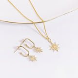 Crystal Collection Pendants Gold Shining Star Earring