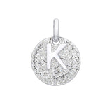 Crystal Collection Pendants K Swarovski Crystals Disc with Initial Pendant