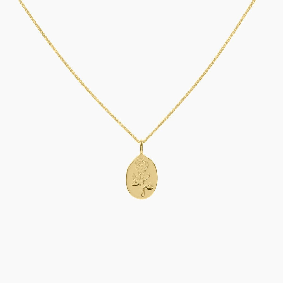 Crystal Collection Pendants Pendant + Chain Roma Pressed Rose Medallion (Gold)