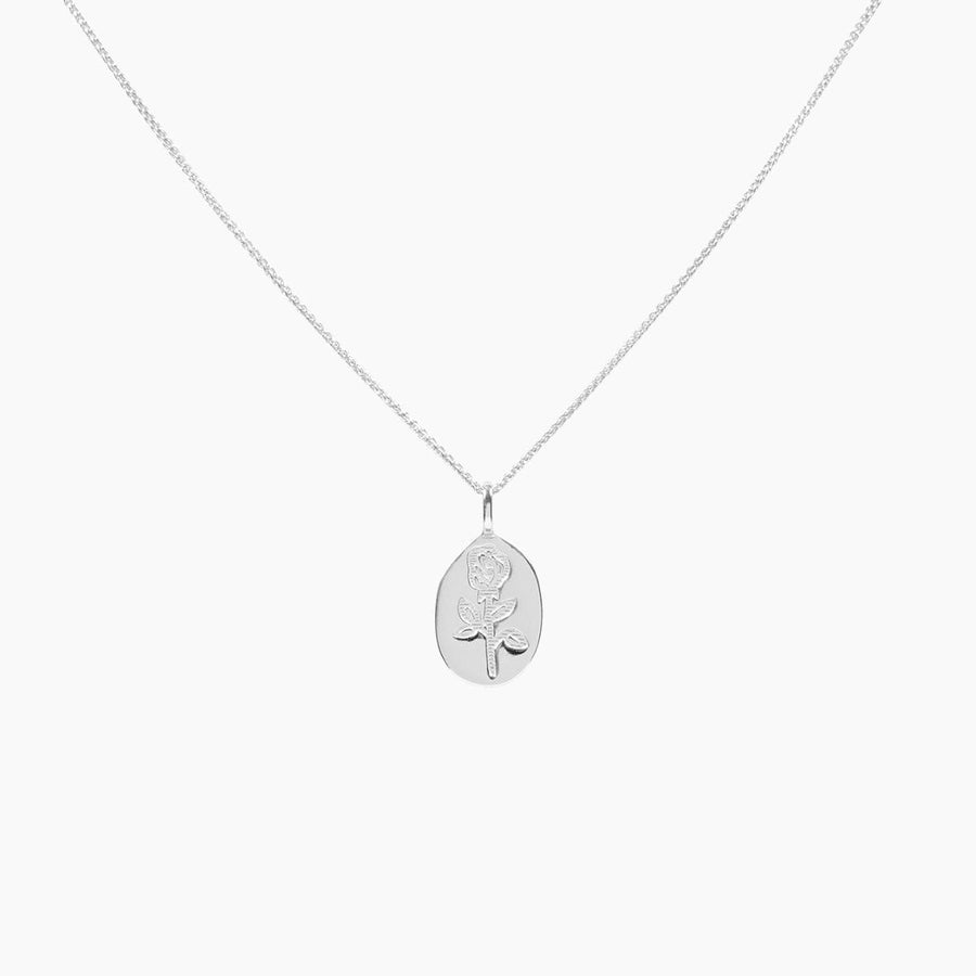 Crystal Collection Pendants Pendant + Chain Roma Pressed Rose Medallion (Silver)