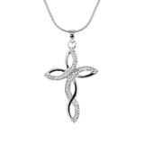 Crystal Collection Pendants Pendant + Chain Swarovski Crystal Braided Cross Pendant in Sterling Silver