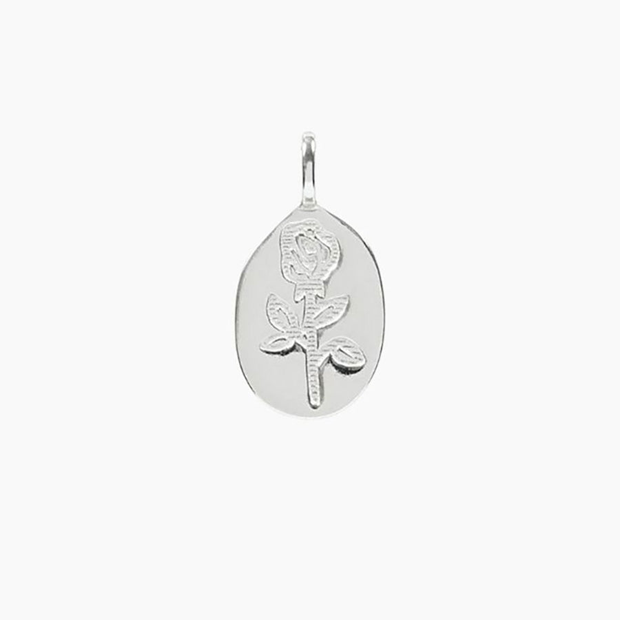 Crystal Collection Pendants Pendant Roma Pressed Rose Medallion (Silver)