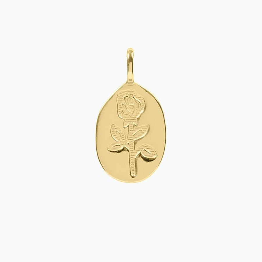 Crystal Collection Pendants Roma Pressed Rose Medallion (Gold)