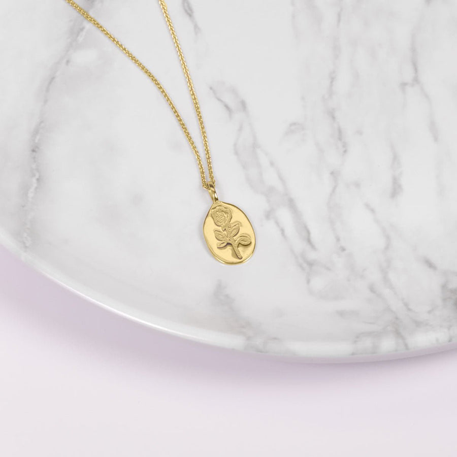Crystal Collection Pendants Roma Pressed Rose Medallion (Gold)