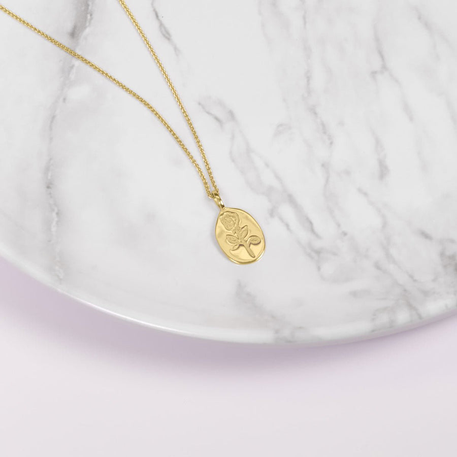 Crystal Collection Pendants Roma Pressed Rose Medallion (Gold)