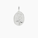 Crystal Collection Pendants Roma Pressed Rose Medallion (Silver)