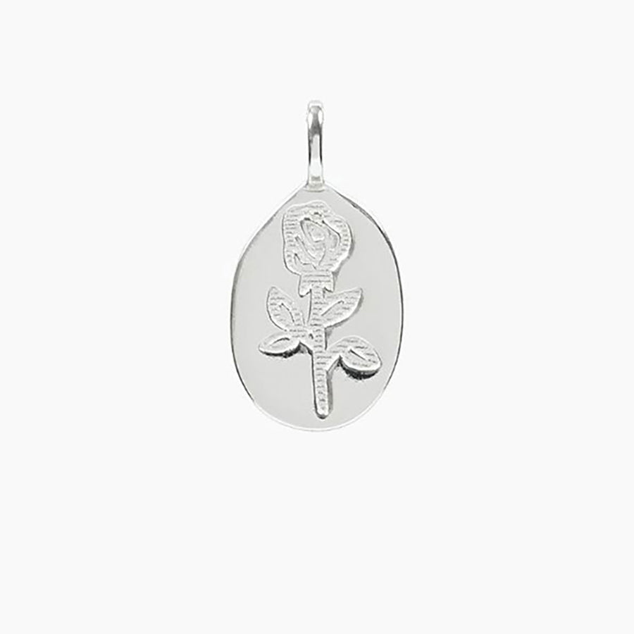 Crystal Collection Pendants Roma Pressed Rose Medallion (Silver)