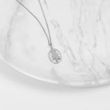 Crystal Collection Pendants Roma Pressed Rose Medallion (Silver)