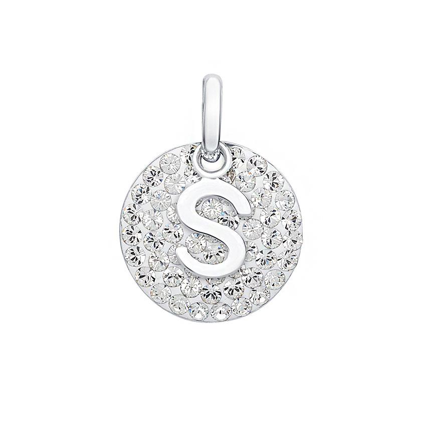 Crystal Collection Pendants S Swarovski Crystals Disc with Initial Pendant