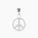 Crystal Collection Pendants Sterling Silver CZ Small Peace Sign Pendant
