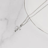 Crystal Collection Pendants Sterling Silver Pear Cut CZ Cross Pendant