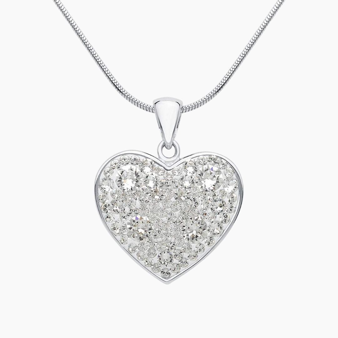 Swarovski Crystal Heart Pendant in Sterling Silver