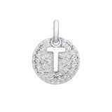 Crystal Collection Pendants T Swarovski Crystals Disc with Initial Pendant