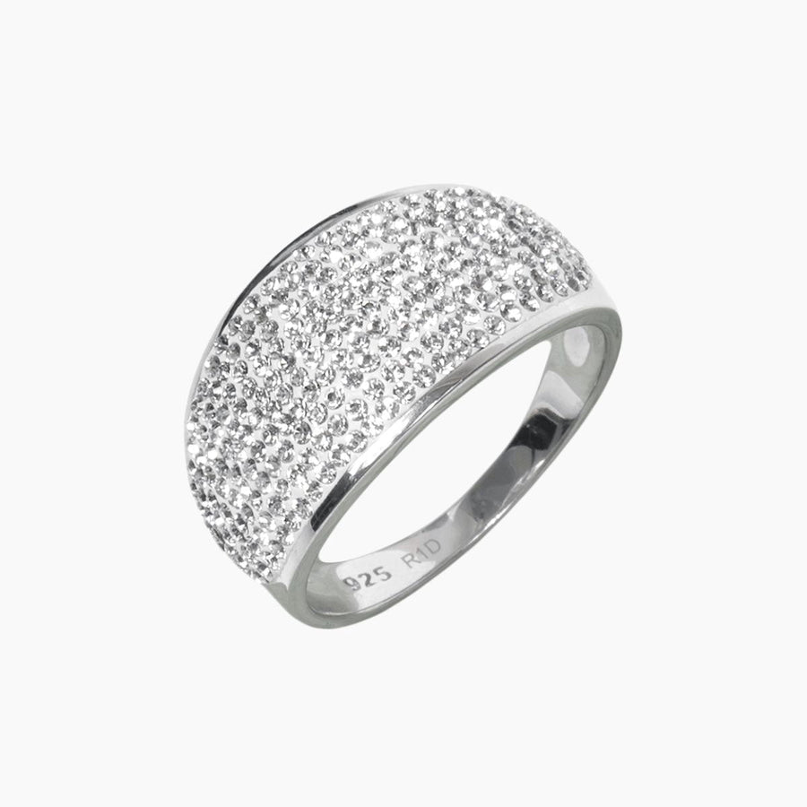 Crystal Collection Rings 6 Pave Swarovski Crystal Curved Ring