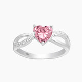 Crystal Collection Rings 6 / Pink Sterling Silver CZ Heart Ring