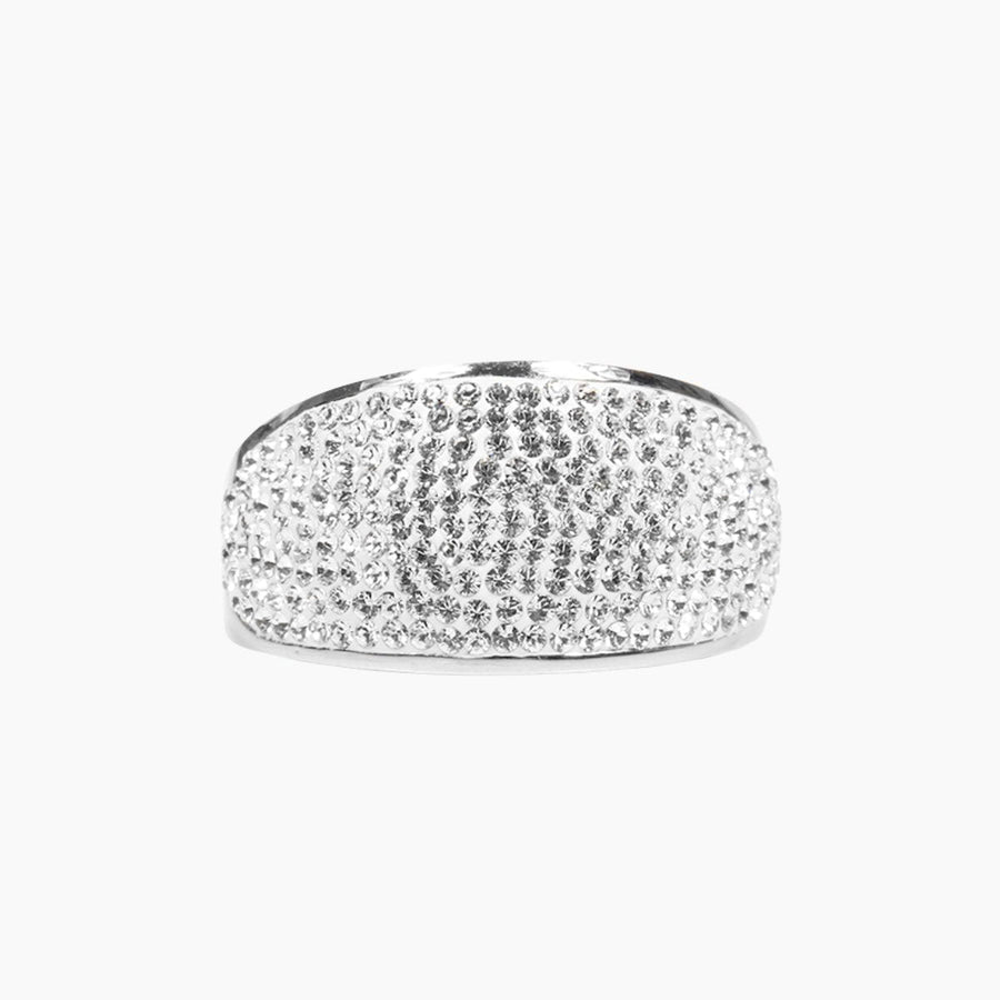 Crystal Collection Rings Pave Swarovski Crystal Curved Ring