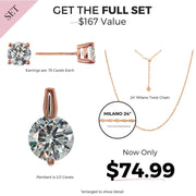 Crystal Collection Sets Rose Gold Roma Adjustable CZ Necklace & Earring Set