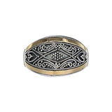 David Beck Bali Rings Bali Swirl Sterling Silver Ring with 18K Gold Detail