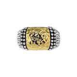 David Beck Bali Rings Large Bali Sterling Silver Ring with 14K Gold Detail