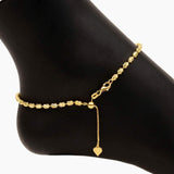 Eros Milano Anklet Adjustable Moon Cut Bead Anklet (Gold)