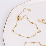 Eros Milano Anklet Adjustable Moon Cut Bead Anklet (Gold)