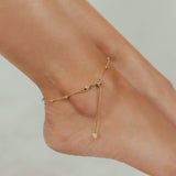 Eros Milano Anklet Adjustable Moon Cut Stazione Bead Anklet (Gold)
