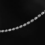 Eros Milano Anklet Adjustable Sterling Silver Moon Cut Bead Anklet