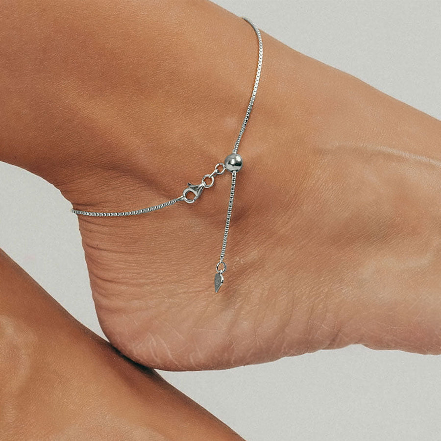 Eros Milano Anklet Roma Crescent Moon Charm Adjustable Anklet
