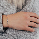 Eros Milano Bracelets Lunar Small Bead Bracelet in Rhodium Overlay