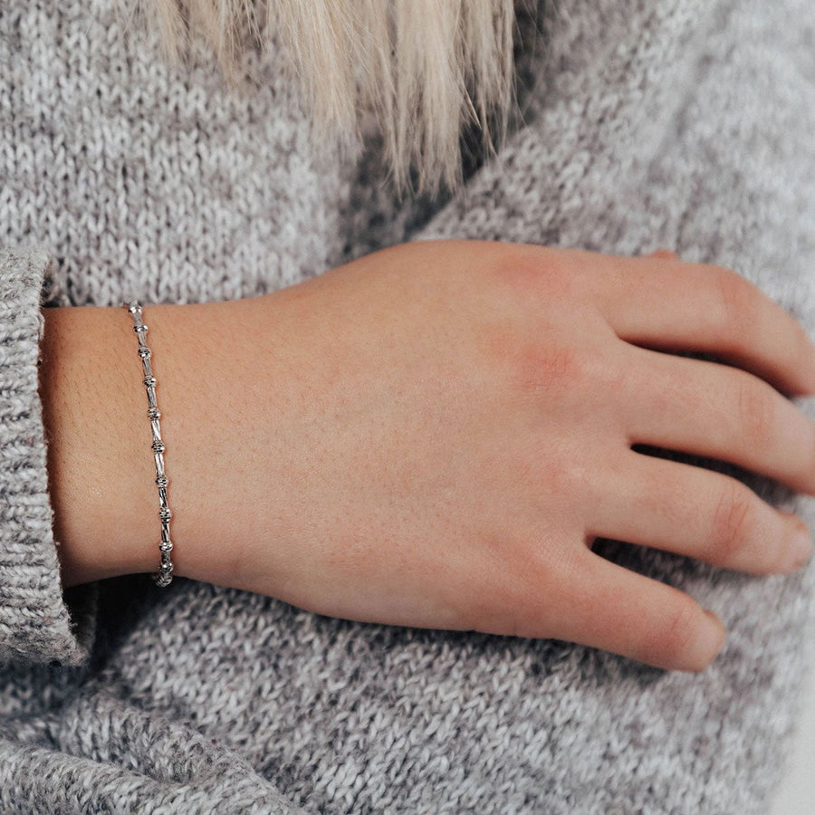 Eros Milano Bracelets Lunar Small Bead Bracelet in Rhodium Overlay