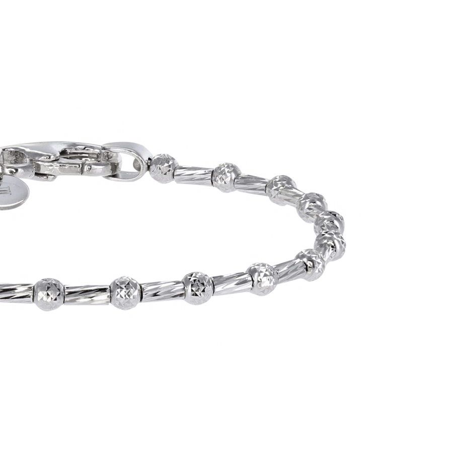 Eros Milano Bracelets Lunar Small Bead Bracelet in Rhodium Overlay
