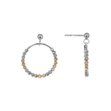 Eros Milano Earrings Rose / Silver Single Ring Earrings in Rose Gold and Rhodium Overlay