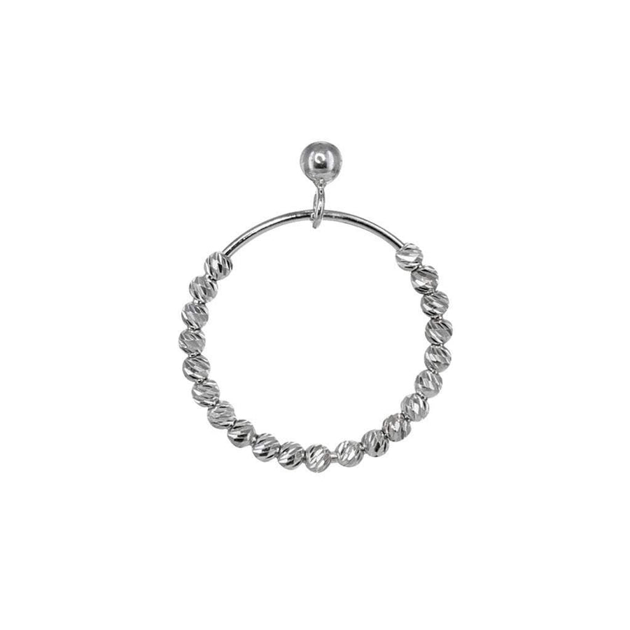 Eros Milano Earrings Silver Single Ring Earrings in Rhodium Overlay