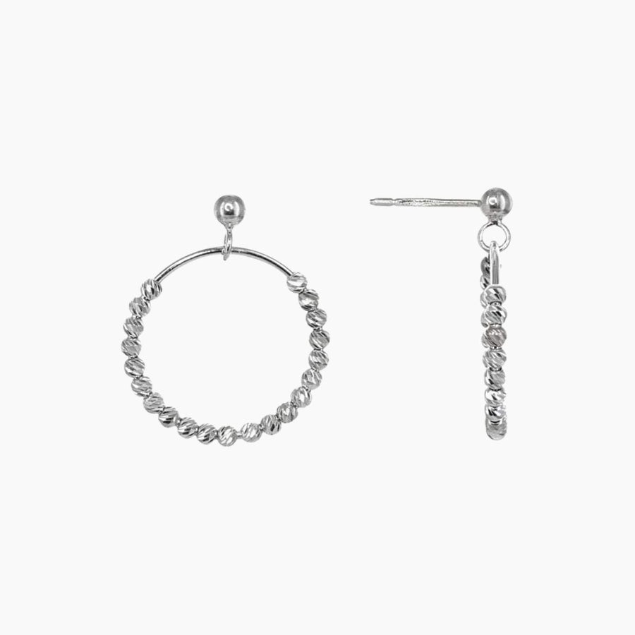 Eros Milano Earrings Silver Single Ring Earrings in Rhodium Overlay