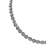 Eros Milano Necklaces Default Title / Silver Saturn Bead Necklace in Rhodium Overlay